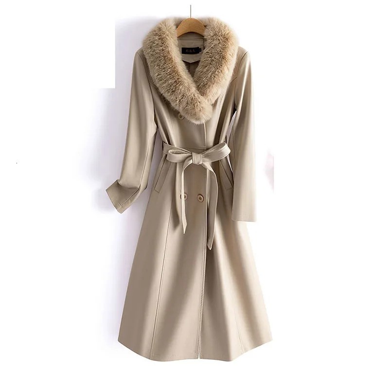 Real Leather Womens MidLength Thick Women 2024 Winter Sheepskin Temperament Fashion Coat H178 250103