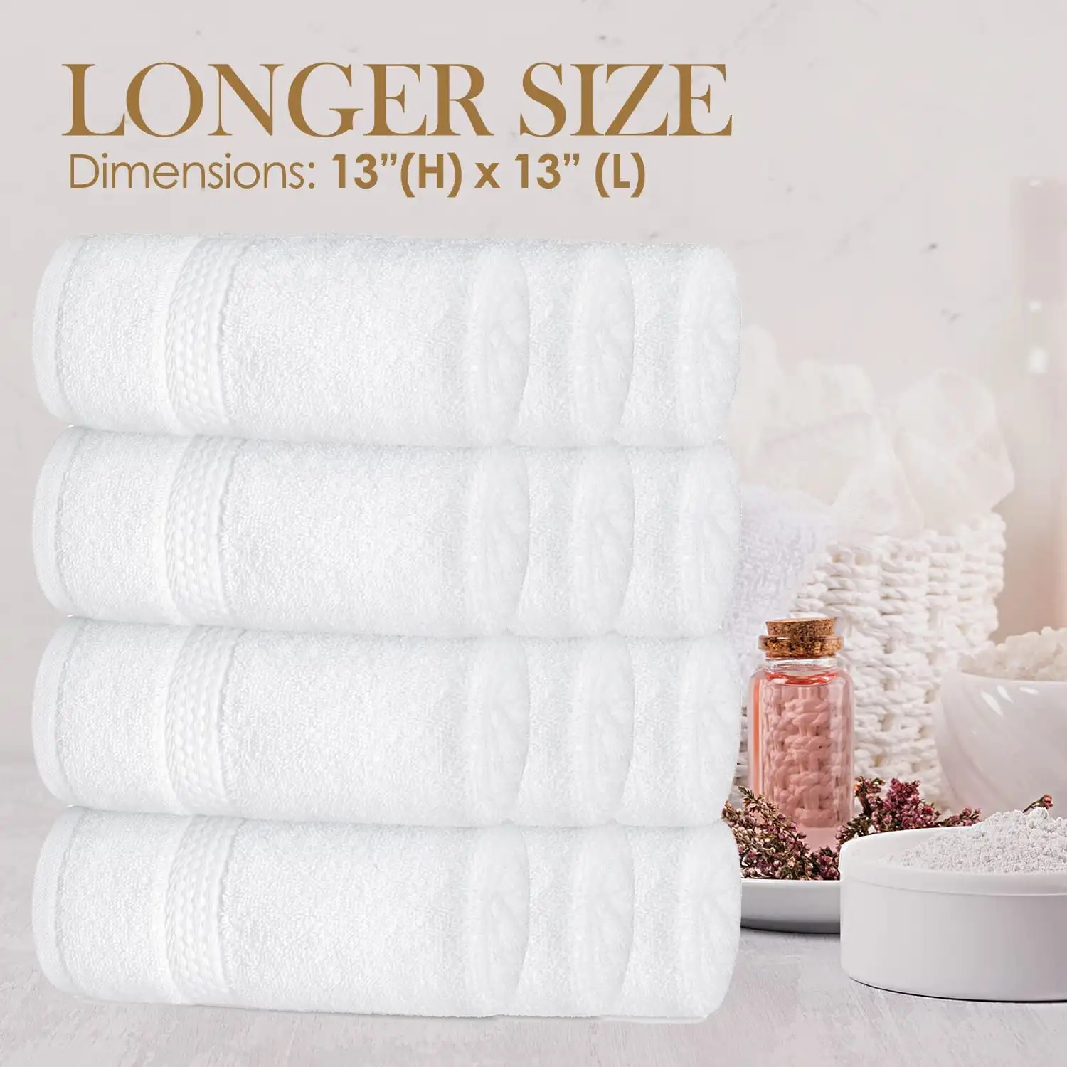 Towel Premium White Washcloths for el Spa Bathrooms Cotton Face Towels 12 Pack el Quality Looped Terry 250110