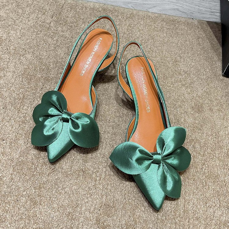 Women Sandals Fashion High Heel Pointed Toe Casual Versatile hot Triple Black Beige Green Orange Free shipping