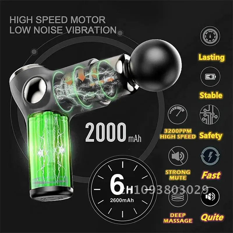 Massage Gun Portable Percussion Pistol Massager For Body Relaxation Relief Tissue Pain Fitness Deep Neck Muscle Gout 250108