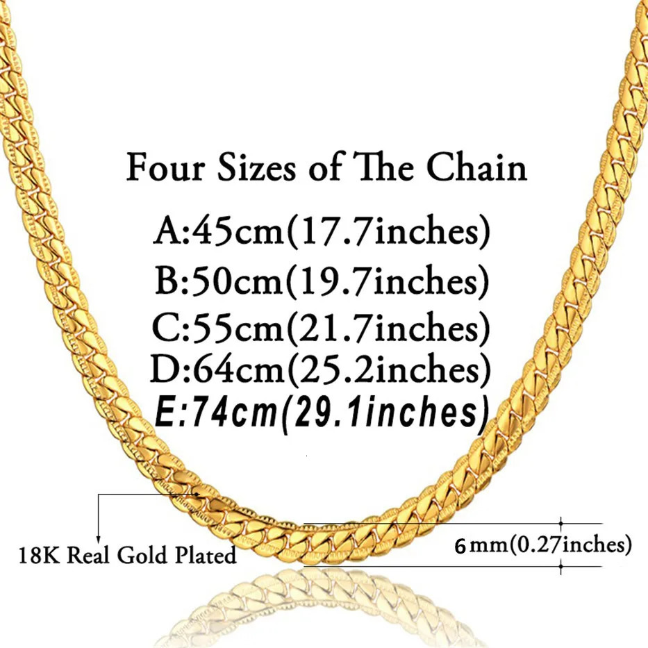 18K Gold Silver Plated Stainless Steel Long 35mm 6MM Flexible Flat Snake Chain Necklace for Women and Men Drop 250109