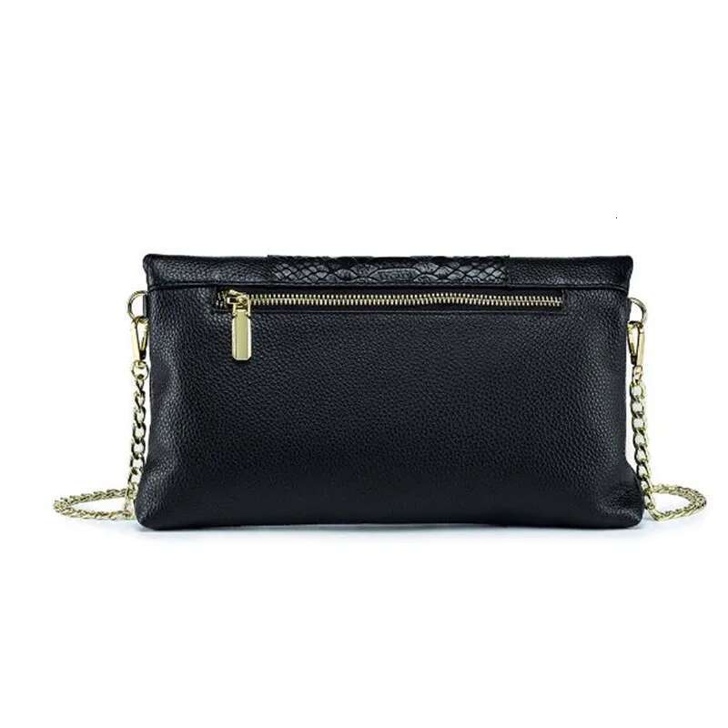 TOPHIGH Snake Pattern Handbags Genuine Leather Fashion Envelope Clutch Bag For Women 2025 Day Clutches Wristlet Bags