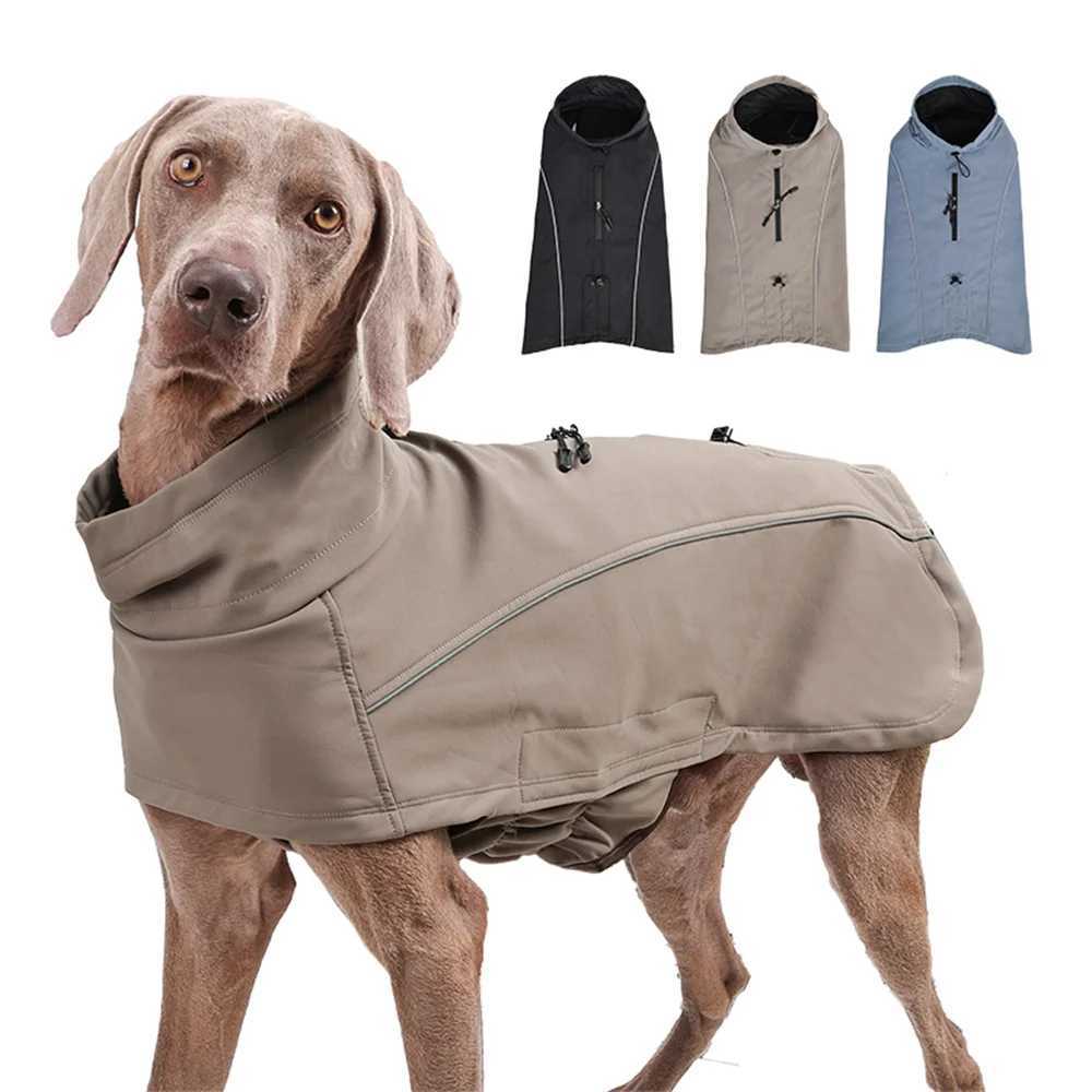 Waterproof Jacket for Large Dogs Flexible Chest Fleece Lining Soft Shell Outdoor Dog Jackets Safety Reflective Pet Clothes CoatXJ250109