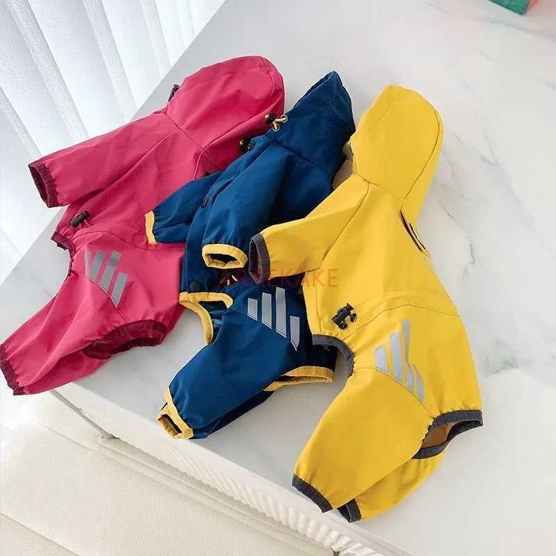 Little dog raincoat four legged waterproof can tow teddy bear Schnauzer small dog pet walking dog in rainy days to preventXJ250109