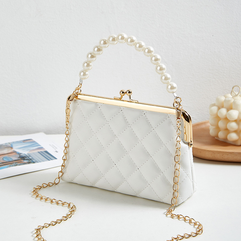 New Fashion Versatile Gge Embroidery Clip Chain Strap Crossbody Mobile Phone Pearl Handheld Women's Bag