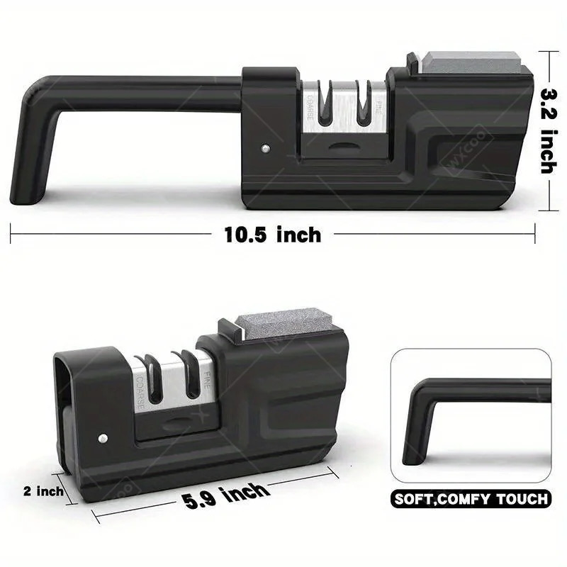 A three-level knife sharpening tool with a sharpening stone a 2-in-1 knife sharpening kit and a foldable chef knife sharpening tool 250103