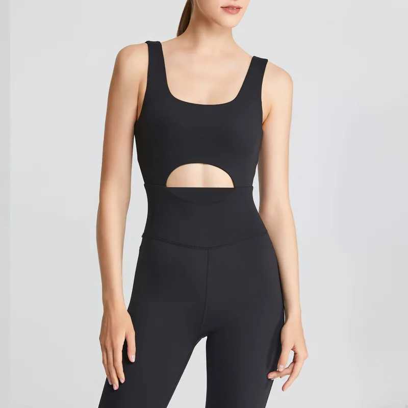 Yoga Jumpsuits Women V-Back One Piece High Stretchy Bodysuits Sportswear Fitness Rompers Padded Nylon Soft Gym Workout OvearallsXJ250109