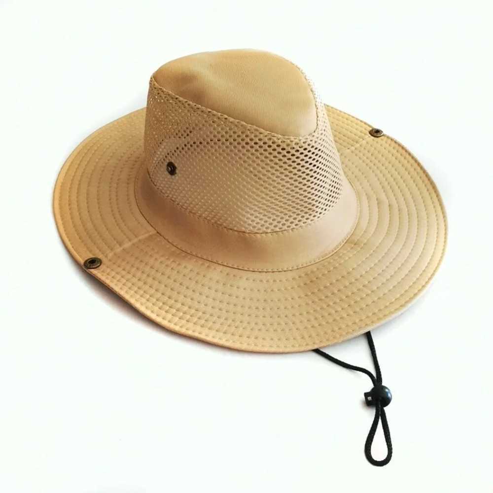 Mens outdoor sun hat knight hat wide grass beach summer and autumn tourism hiker monochrome matte X250109