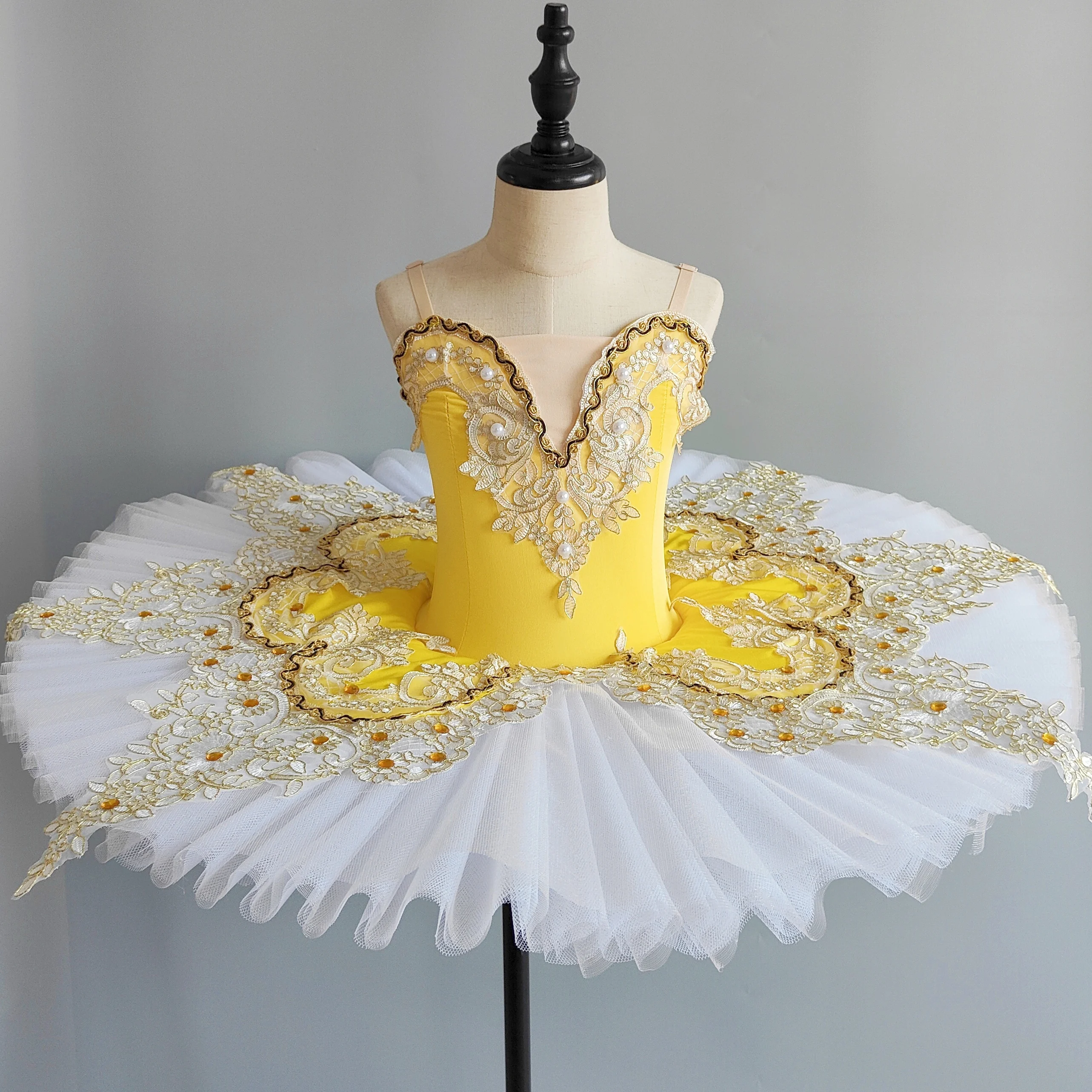Ballet Skirt Children Red Crystal Lace Professional Ballet Tutu Classical Pancake Tutu Ballerina Costumes For Girls Party Dress