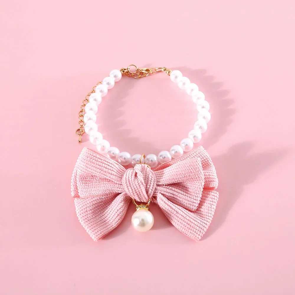 Dog Pearls Necklace Jewelry for Small Dog Puppy Cat Wedding Collar Chihuahua Yorkie Girl Pet Clothes Costume Outfits AccessoriesXJ250109