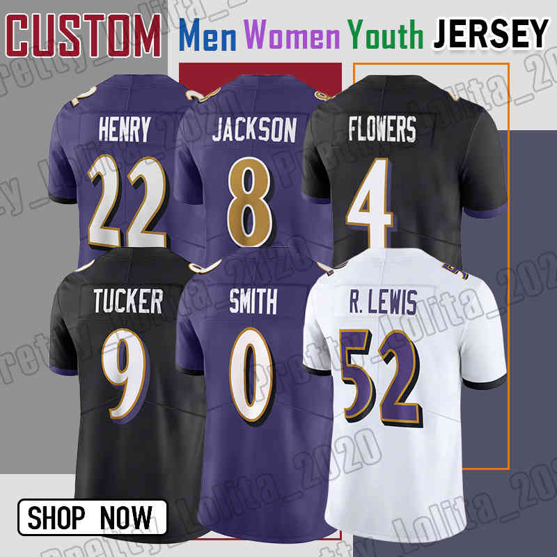 8 Lamar Jackson Football Jersey 22 Derrick Henry 2 Nate Wiggins Zay Flowers 52 Ray Lewis Justin Tucker Roquan Smith Kyle Hamiltons Mark Andrews Ed Reed Michaels Pierce