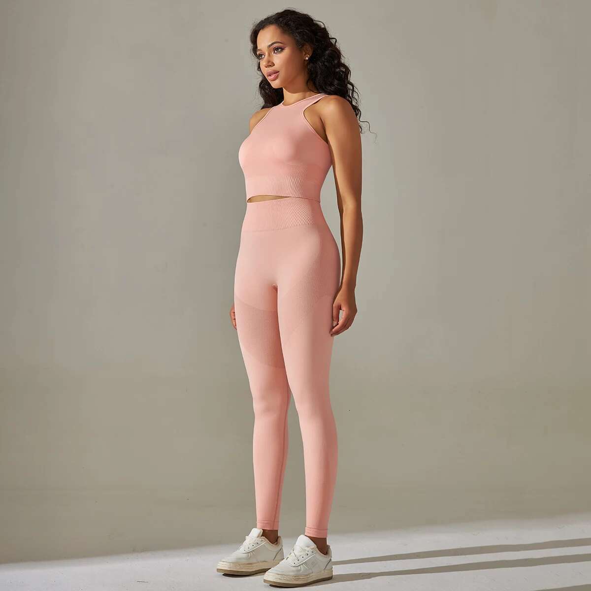 Seamless Women Sexy Crop Top Bra Sports Leggings Two Piece Yoga Set Workout Outfit Fiess Gym Clothes