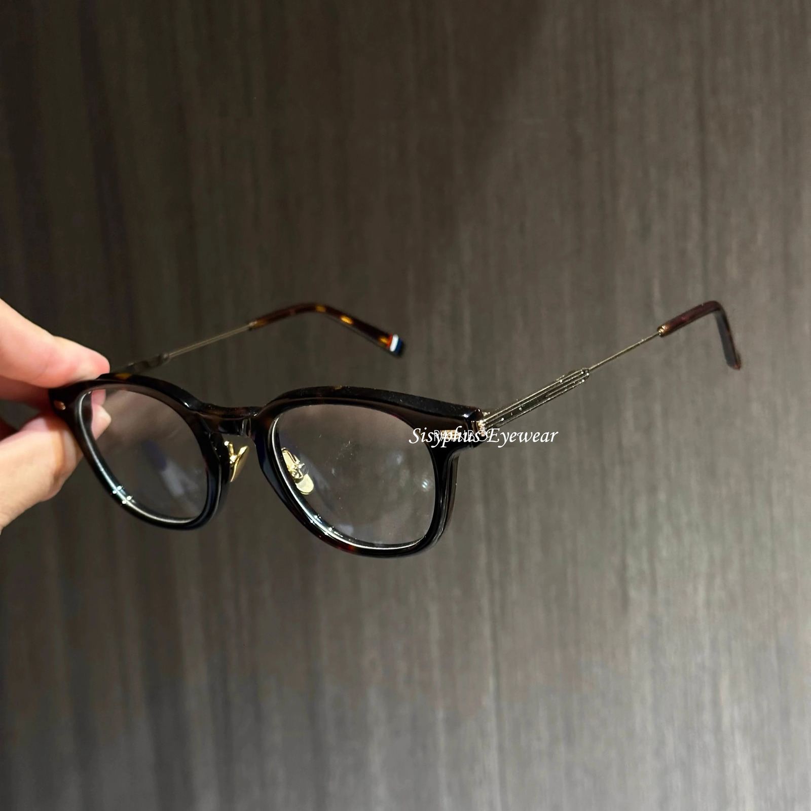 Retro Plate Trendyy Tortoise Shell Glasses Frame UltraLight and Exquisite Street Pography Plain Decoration Can Be Equipped with High Myopia 250109