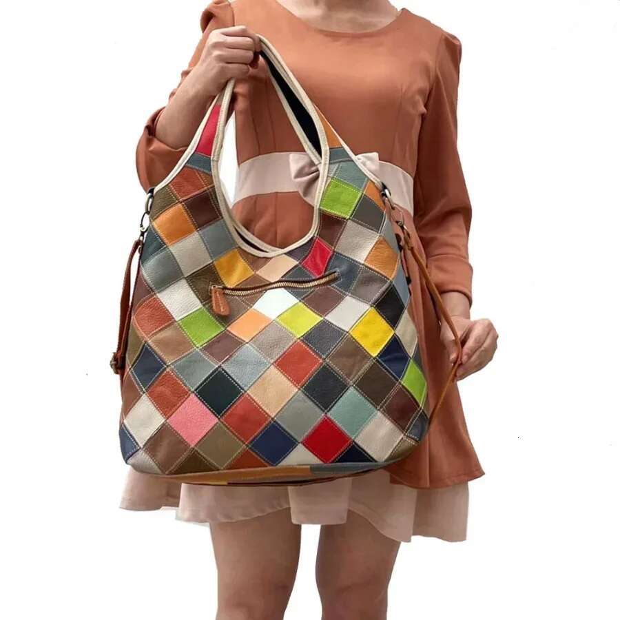 Fashion Multicolour Real Cow Leather Handbags Women Wers Crossbody Bag High Quality Girl Shoulder Bags Female Tote