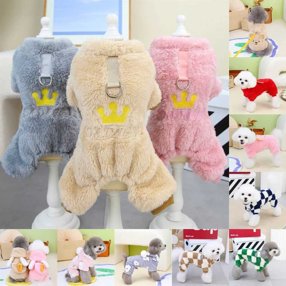 Winter Warm Fleece Pet Dog Jumpsuit for Small Medium Dogs Puppy Cat Pajamas Coat Chihuahua Clothes Pets Costume Yorkie OutfitsXJ250109