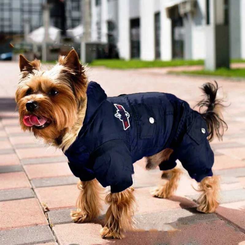 Autumn Winter Warm Pet Dog Jacket Uniform Thicken Hooded Dog Padded Coat For Small Medium Dogs Puppy Jumpsuit Waterproof CoatsXJ250109