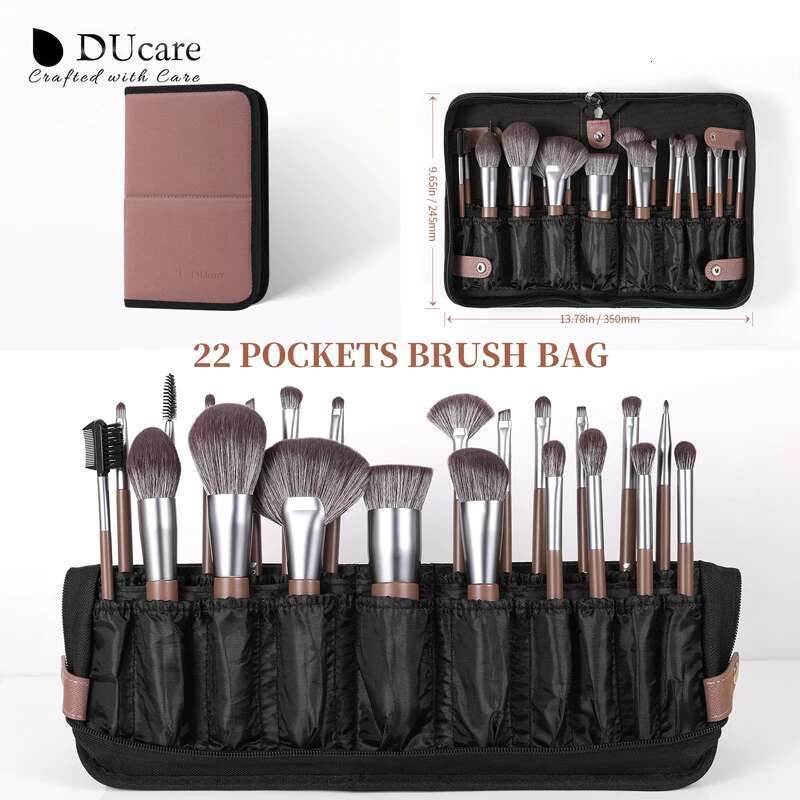 DUcare Makeup Brushes 22Pcs With Foldable BAG Nylon Hair Fan Powder EyeShadow Blending Eyeer Eyebrow Cosmestic Make up Brush