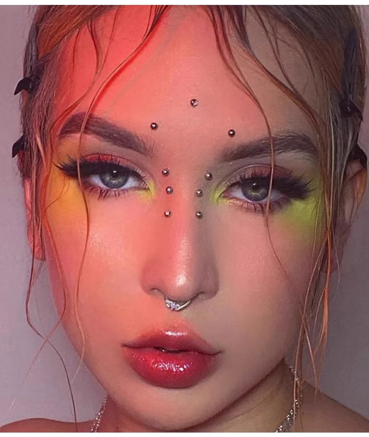 Lip Piercing Eyeshadow Face Diamonds Sticker No Need for Glitter Crystal Temporary Tattoo 3D 241230