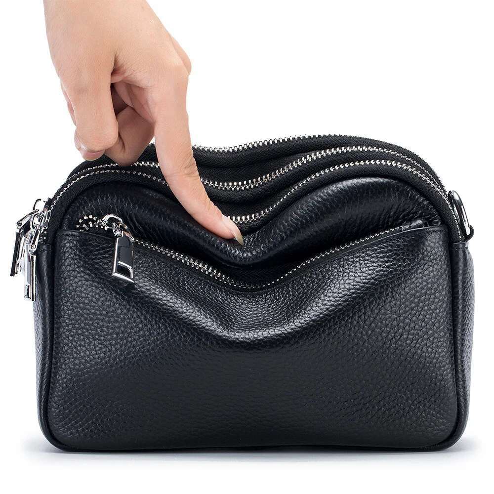 Genuine Leather Versatile Shoulder Bag Women Cowhide Crossbody Designer Tote Handbag Lipstick Key Phone Pouch Messenger