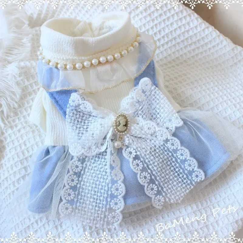 Dog Winter Dog Princess Dress Traction Buckle Pet Dog Clothes For Small Dog Teddy Suspender Dress Skirt Dog Coat Dog ClothingXJ250109