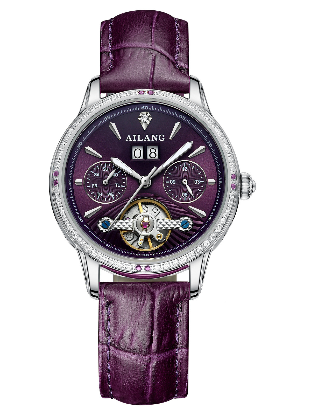 Fashionable Ladies' Automatic Mechanical Watch with Diamonds - Waterproof & Birthday Gift