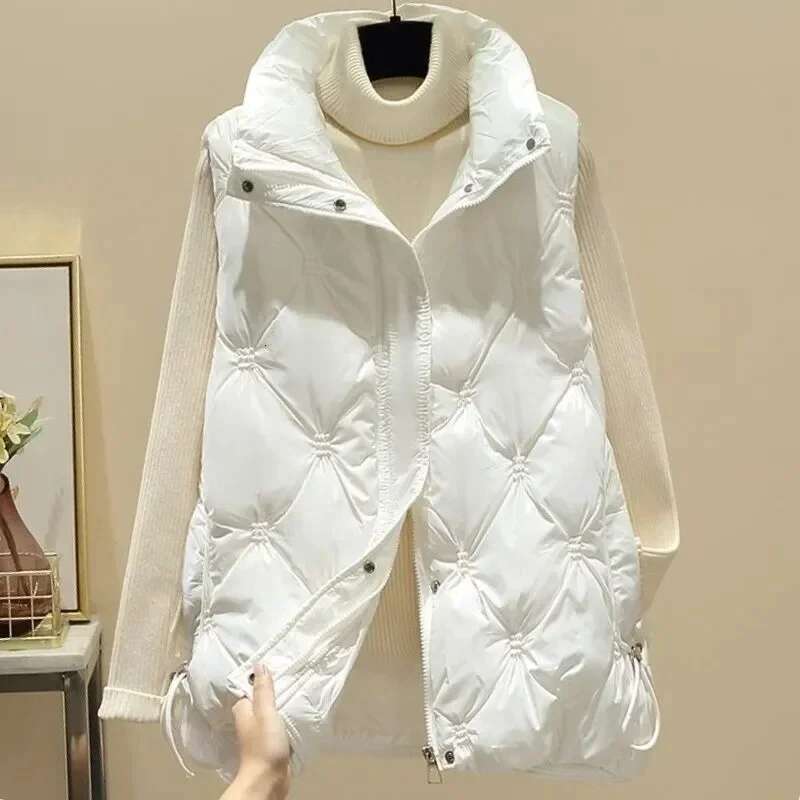 New Autumn And Winter Women's Vest 2025 Stand Up Collar Sleeveless Warm Jacket Casual Designer Jacket