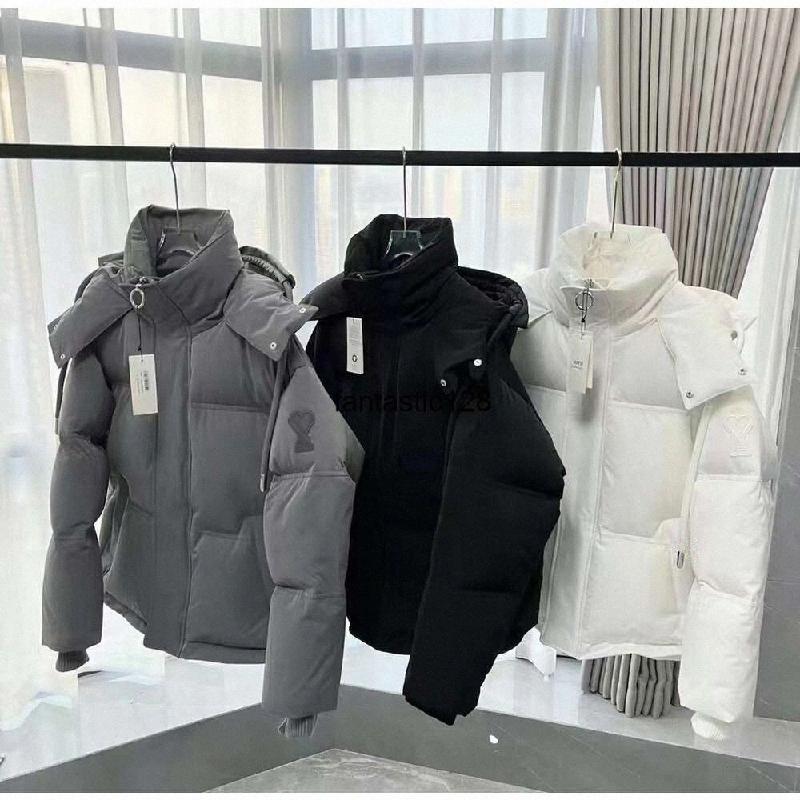 Fashion luxury amily paris jackets Mens women couples puffer jackets amisweaterly white Black Parka winter down Jackets Alphabet embroidery warm Coats