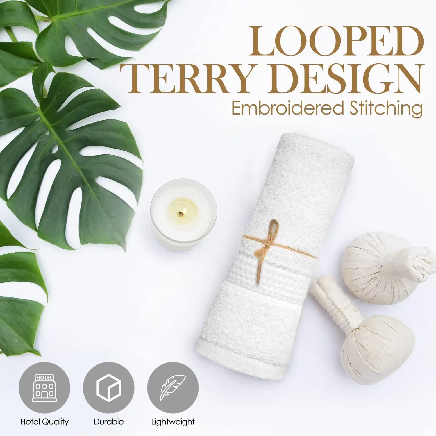 Towel Premium White Washcloths for el Spa Bathrooms Cotton Face Towels 12 Pack el Quality Looped Terry 250110