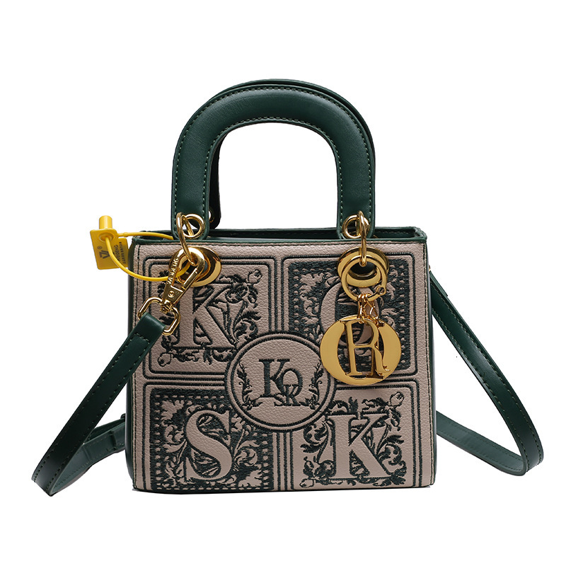 Embroidered Designer Shoulder Bag - Western Style, hot Multifunctional, Light , Small Square, 2024