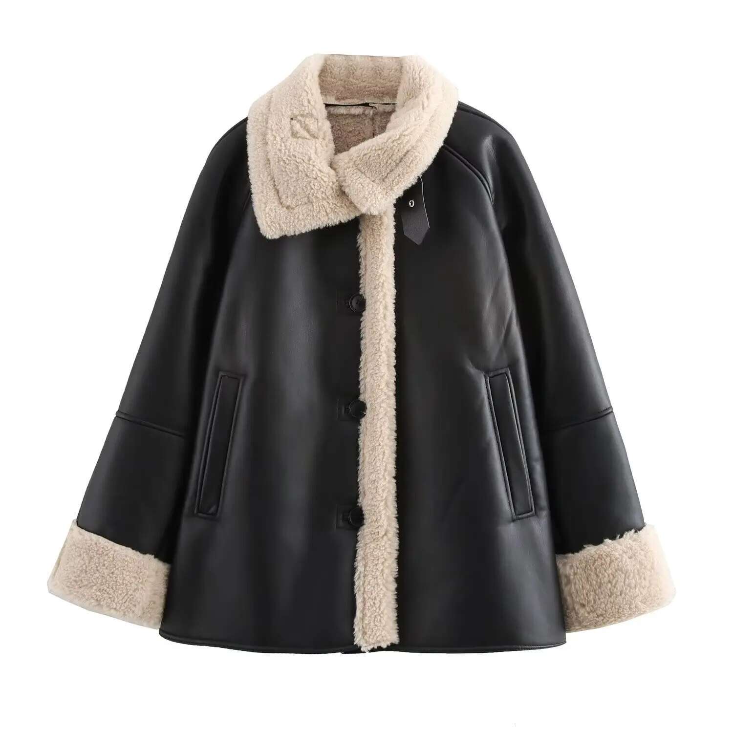 European And American Style New Temperament Versatile Lapel Single-Breasted Soft Leather Fur Jacket