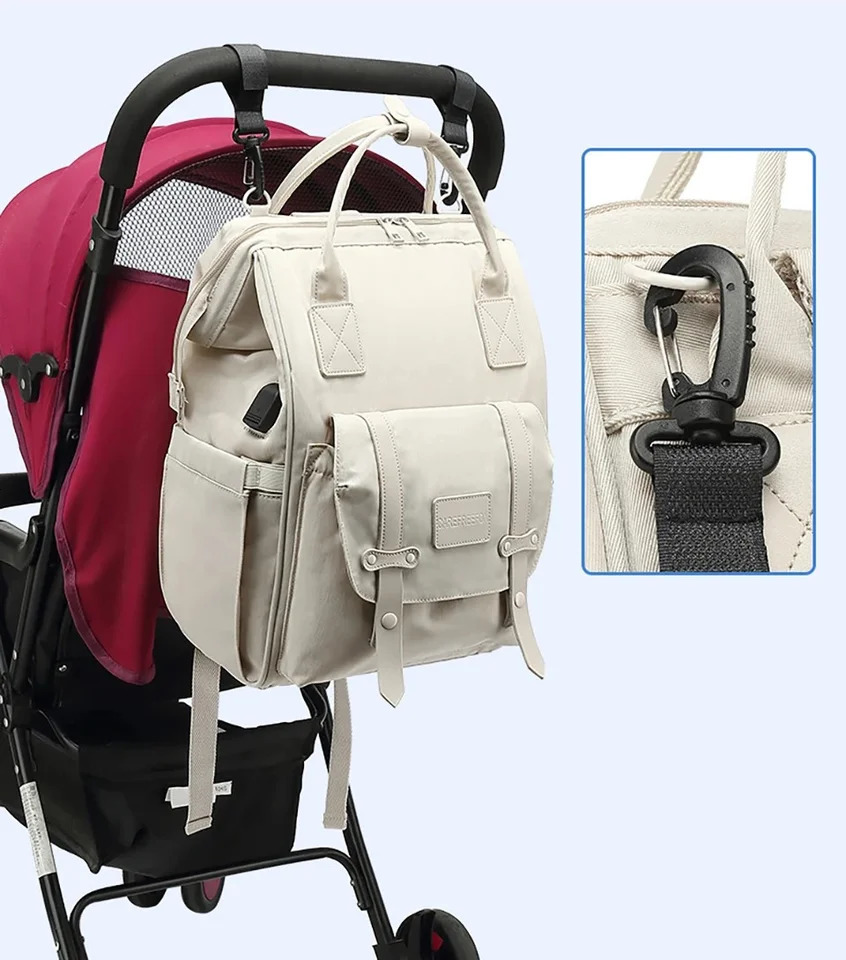 Baby Diaper Bag Mommy Bag Waterproof Backpack Outdoor Travel Powdered Milk Bag Mommy Maternity Bag Baby Products 2 Layer Gray 250106