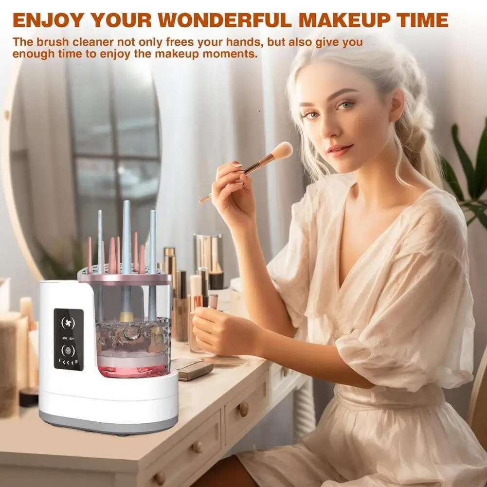 Electric Makeup Cleaner USB Automatic Cosmetic Cleaning hine Multifunction Beauty Brush Dryer Holder Container Wa