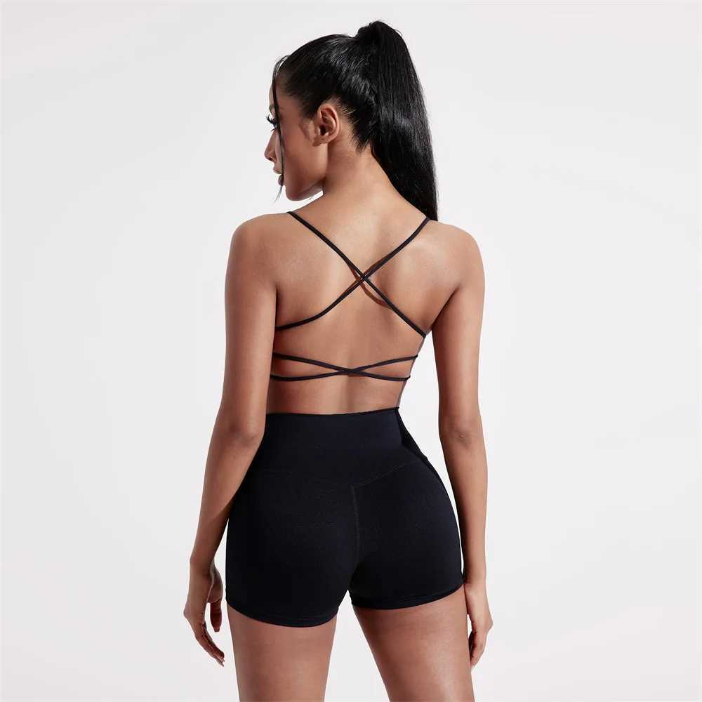 Solid Color Gym Yoga Set Women Yoga Set 2 Piece Workout Tracksuit Fitness Suit High Waist Legging Cross Back sports Bra athleticXJ250109