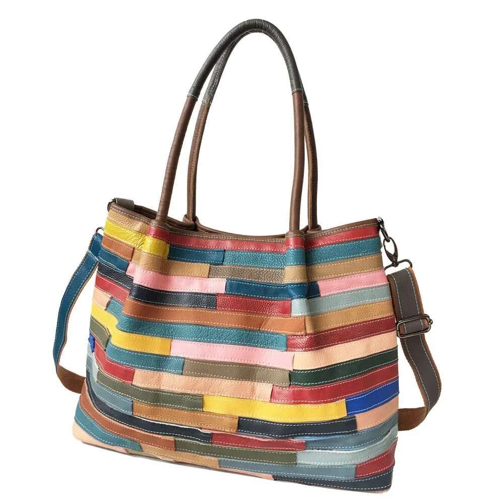 High Quality Women Multicolour Wers Bags Real Cow Leather Female Party Handbag Casual Ladies Shoulder Girl Crossbody Bag