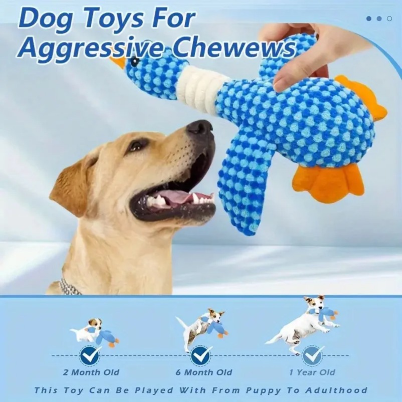 Squeaky Plush Dog Toy Pet Chew Toys for Small Medium Large Dogs Goose Shape Teeth Cleaning Dog Puppy Sounding Toy Pet Supplies