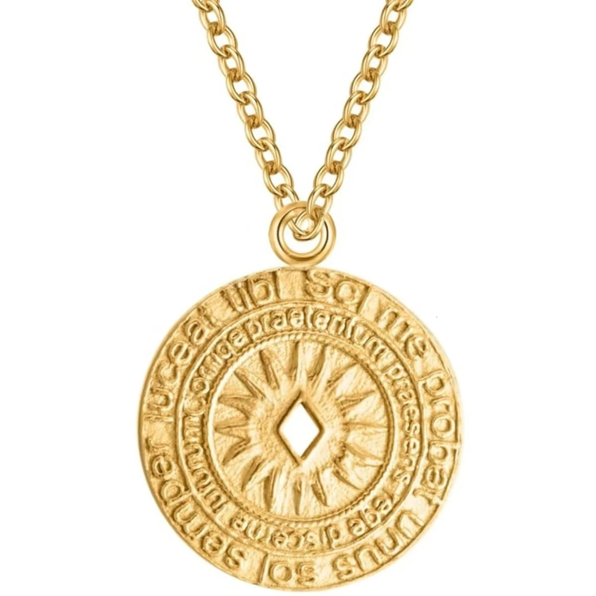 Mens selling Compass travel Nautical pendant Womens stainless steel round hip hop trend simple fashion long necklace 250109