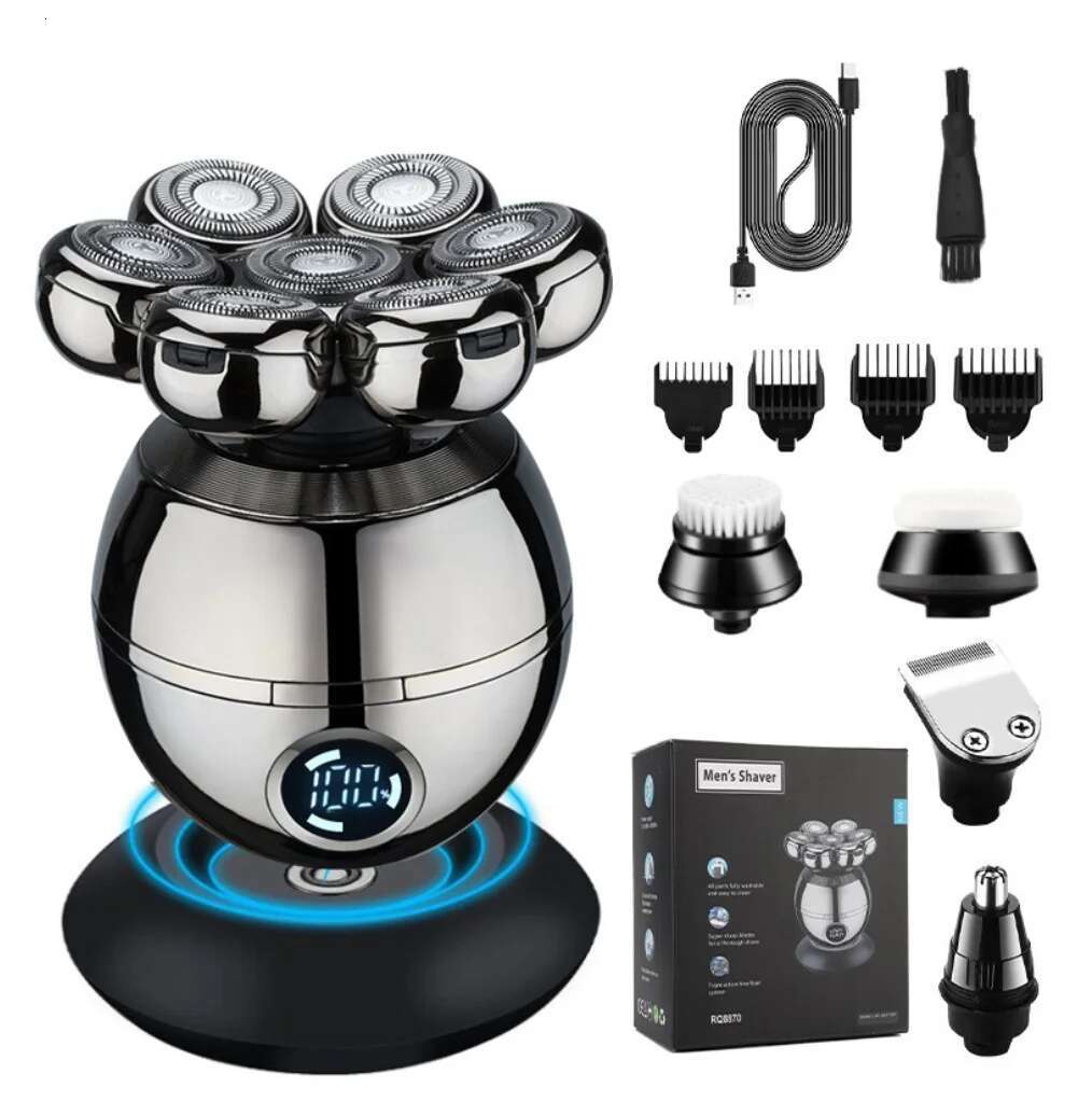 Electric 7D ating Cutter Head Base Charging Portable Men Beard Trimmer Clipper Skull Shaver Waterproof Shaving