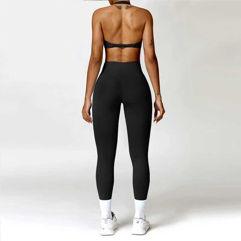 2Pcs Gym Yoga Set Workout Clothes for Women Sportswear Push Up Sports Bra High Waist Leggings Sexy Fitness SuitsXJ250109