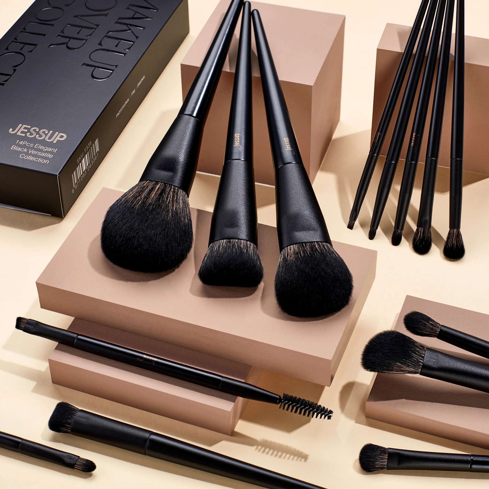 Jessup Makeup Brushes Set,10-14pcs Make Up Brush Contour Foundation Powder Eyeshadow Highlight Blending Concealer er T336