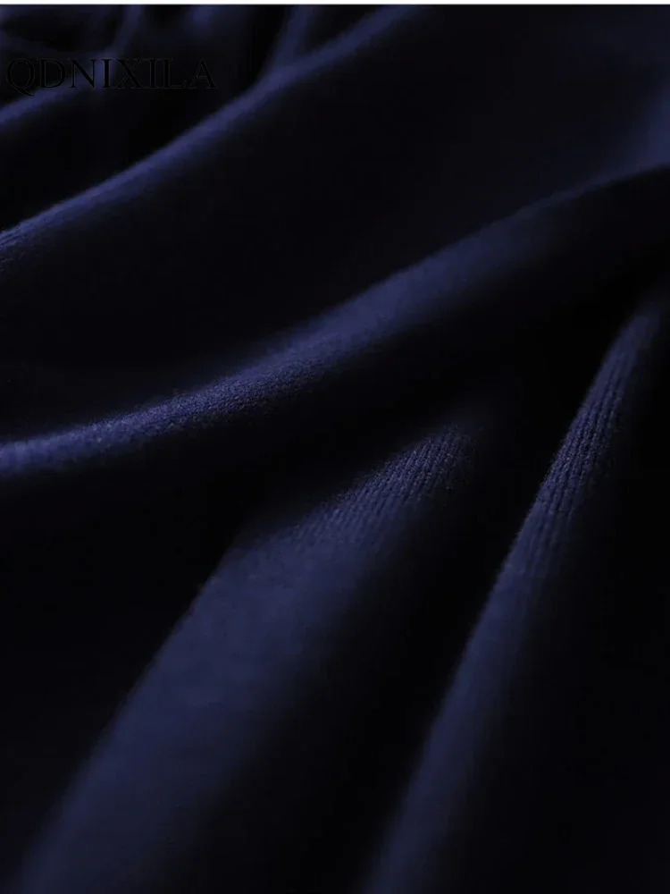 Autumn Winter Sweater Womens Dresses Vneck Wrap Up Dress for Women Woman Clothing Korean Version Loose Elegant Knitted Skirt 250106