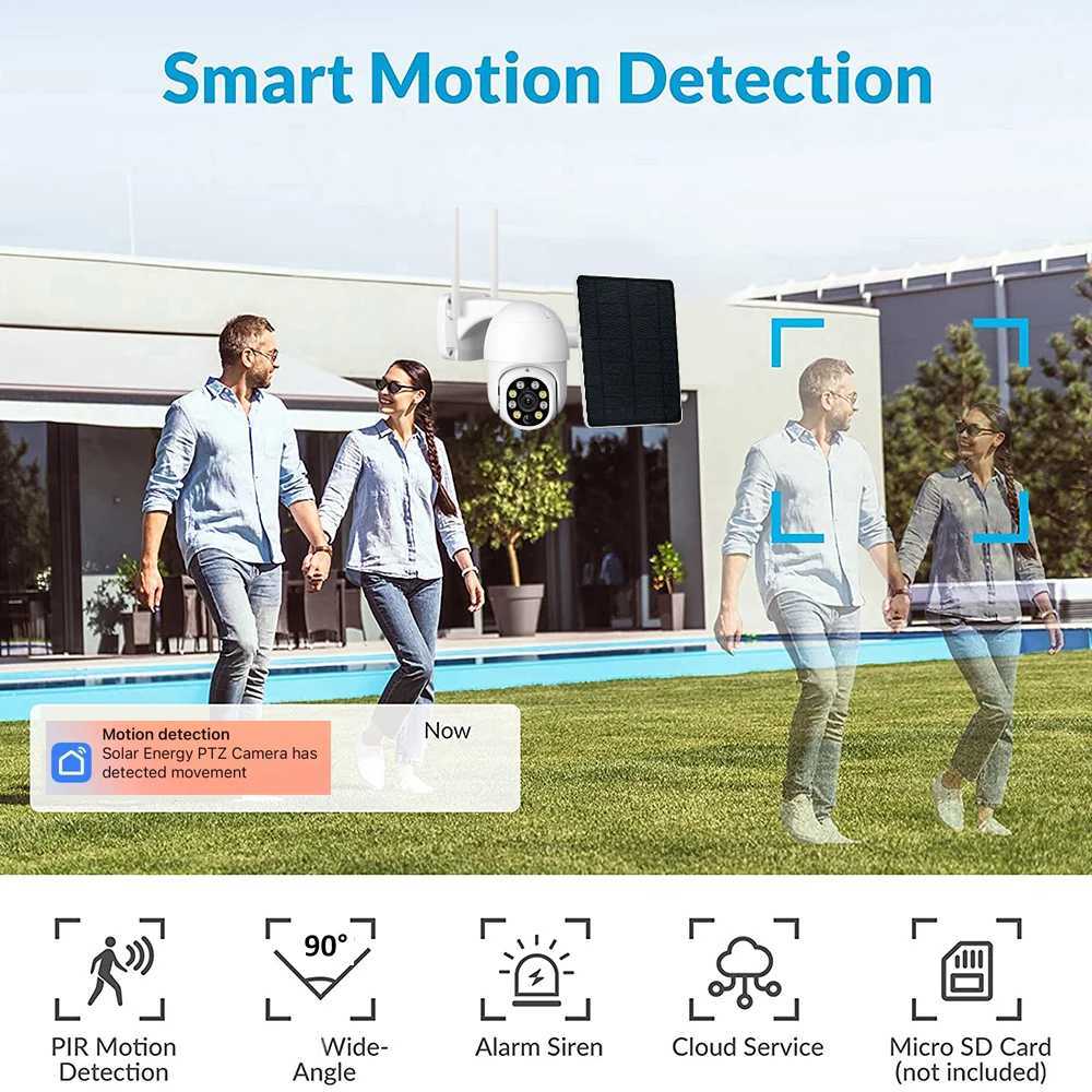 Tuya Smart 10400mAh battery 3MP WIFI motion tracking 5W solar CCTV security monitoring color night vision outdoor PTZ camera X250110