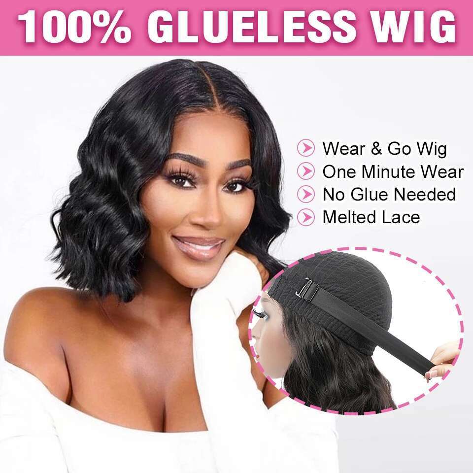 Glueless Wear And Loose Deep Wave Bob For Women 4X4 Ready To Go Human Hair Wigs Pre Cut Lace Wig