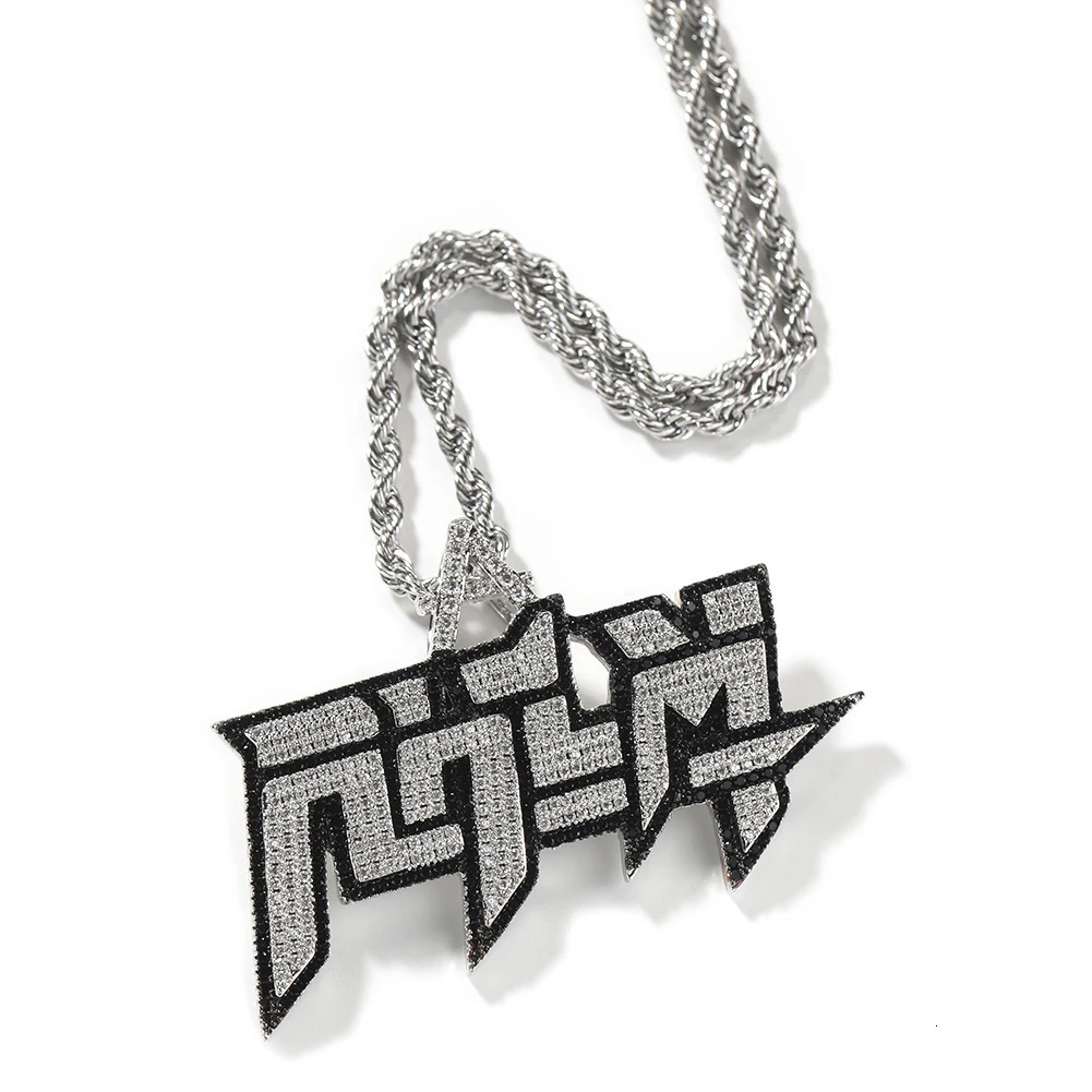 Uwin RHLM Two Colors Pendant Necklace Hip Hop Jewelry Iced Out Fashion Charm Gifts 250109