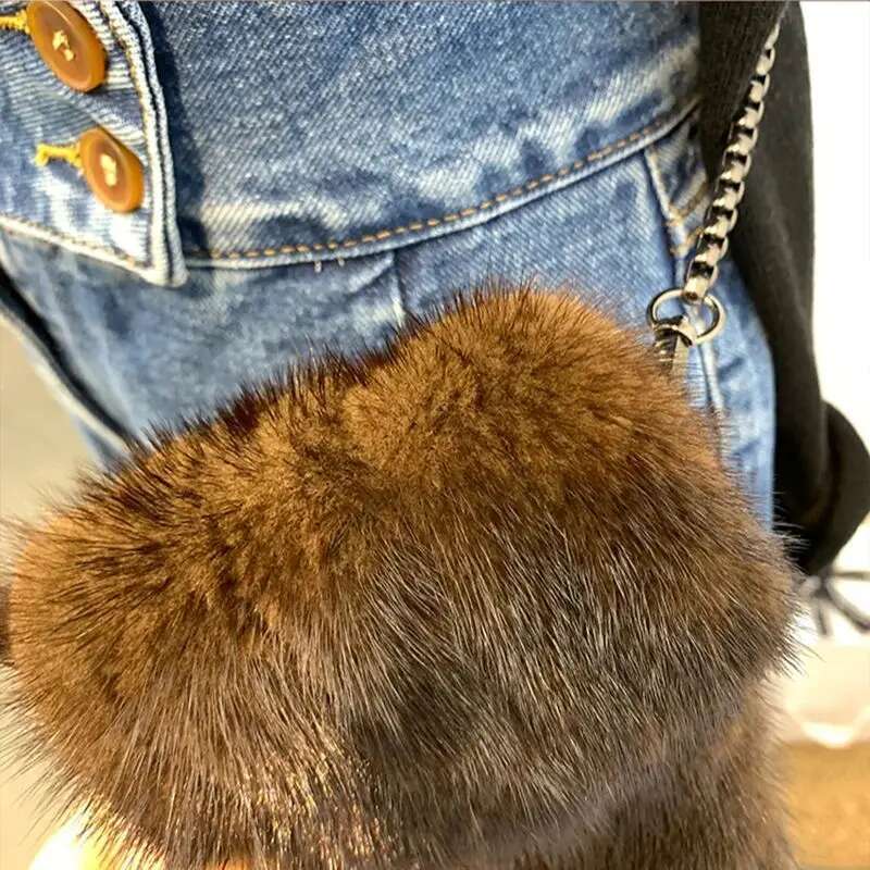 2024 Mink Fur Phone Women's Messenger Designer Bags Ladies Handbags Mini Shoulder Bag Hb5434