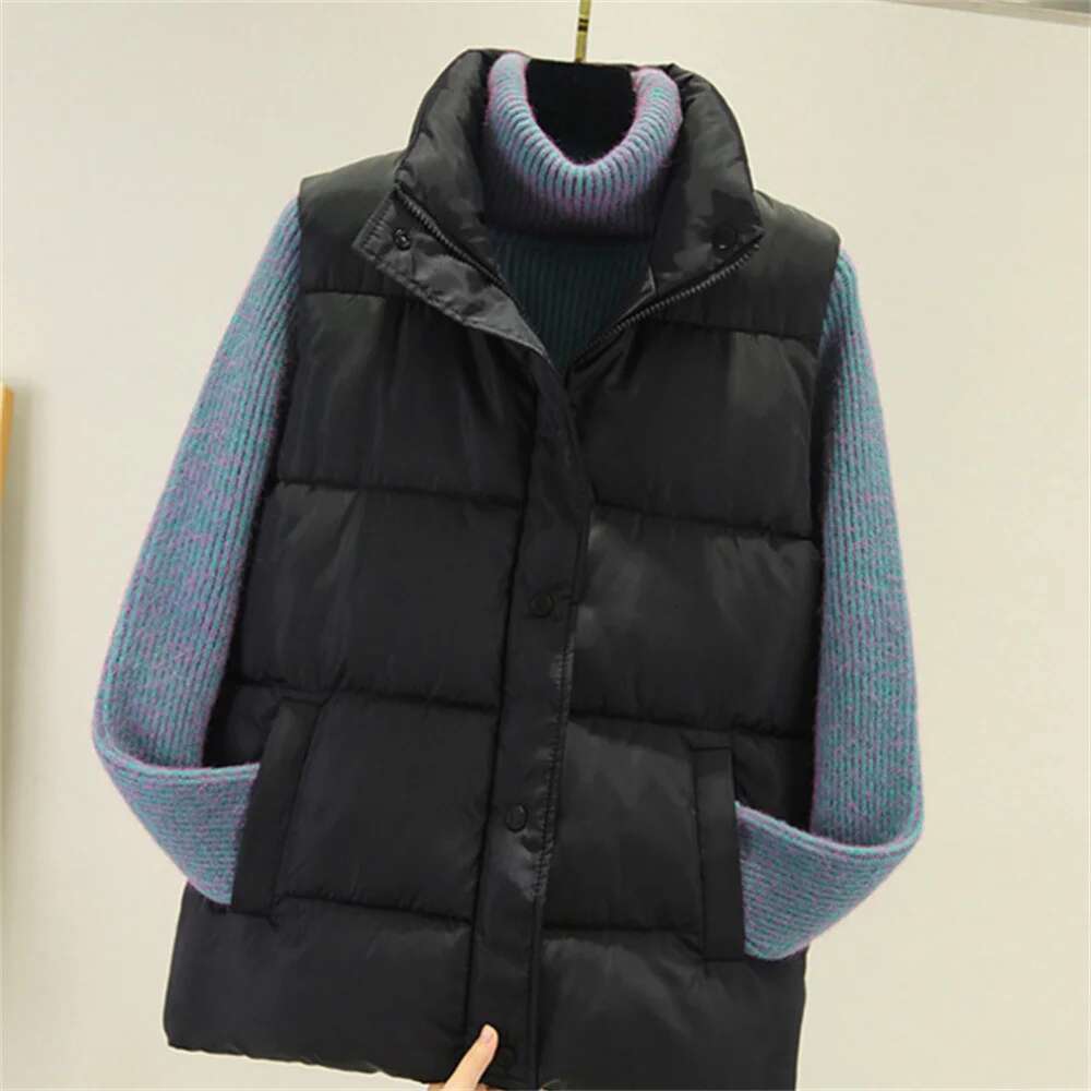 2025 Winter Korean Fashion Down Warm Cotton Jacket For Women's Autumn And Winter Loose Sleeveless Designer Jacket