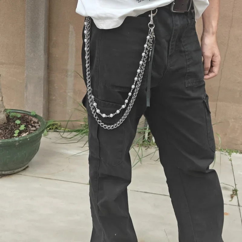Retro Steel Clamp Beads Punk Pants Chain Ones Waist Accessories Fashion Men And Women Key Chain Wholesaler 250107