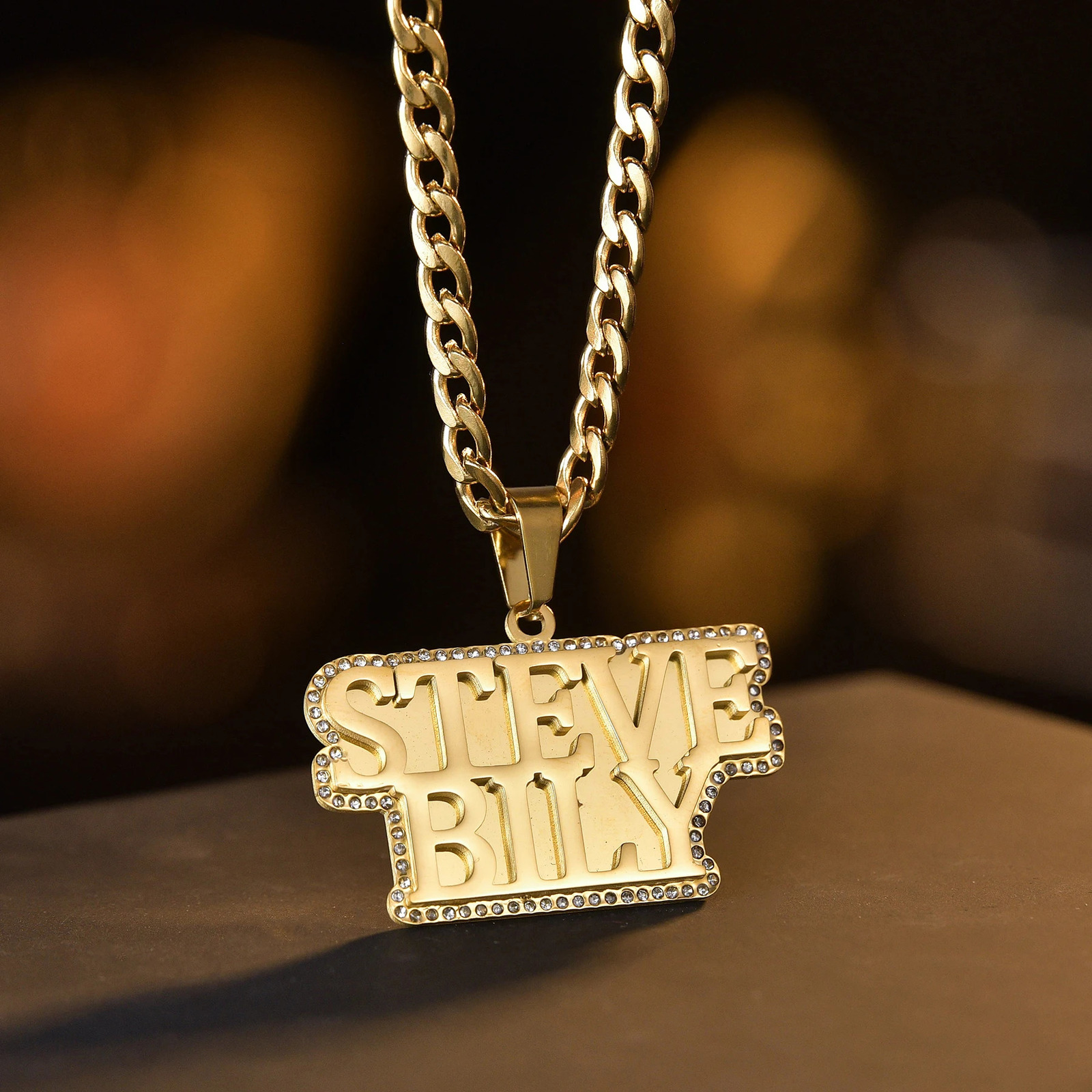 Atoztide Personalized Custom Name Necklaces for Women 2 Sides Welding Round Pendant Stainless Steel Twist Chain Jewelry Gift 250109