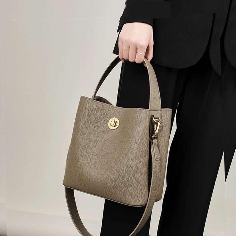 Genuine Cowhide Leather Bucket Small Shoulder hot Bag for Women Crossbody Purse | Designer Handbag
