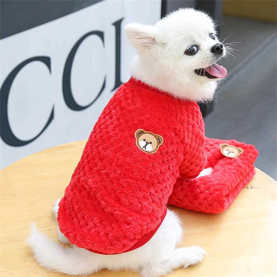 Puppy Sweater Pet Clothes Autumn And Winter New Dog Fleece Jackets Double-leg Plaid Dog Apparel Christmas GiftXJ250109