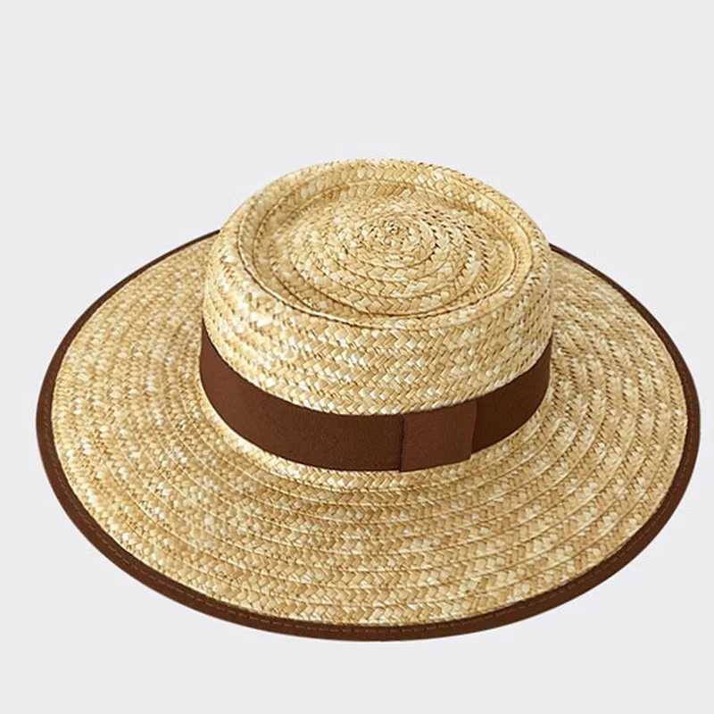 Mens Wide Brim Straw Hat Panama Summer Beach Sun Hat UPF Straw Hat X250109